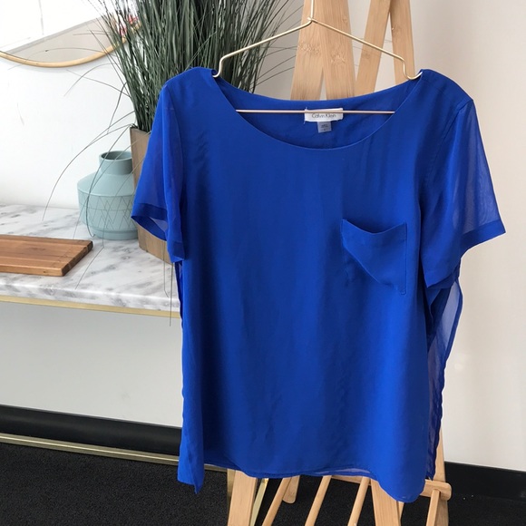 Calvin Klein Tops - Cobalt Blue Blouse